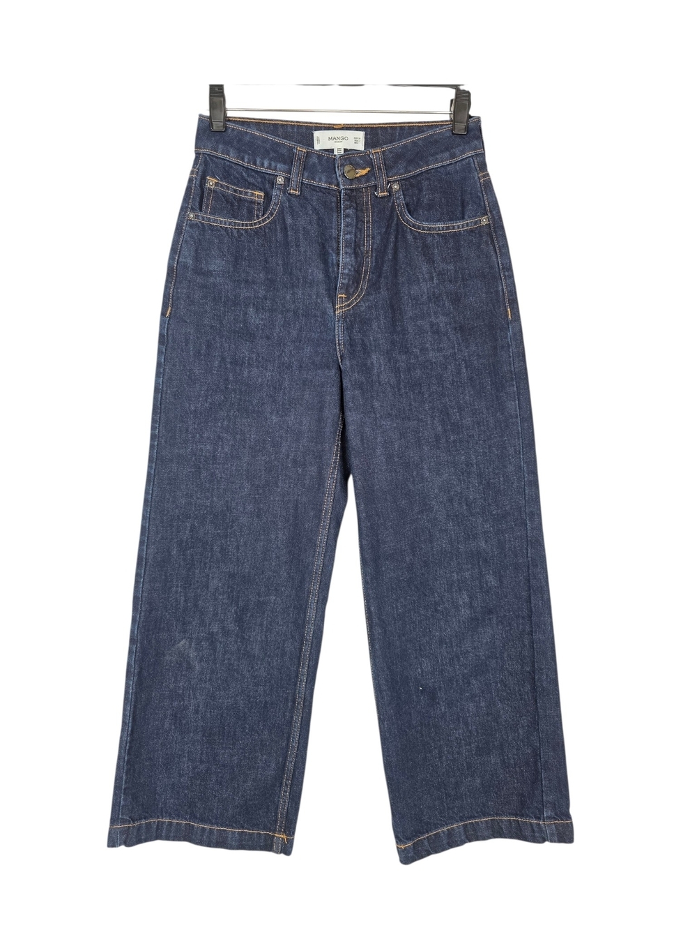 Mango New Culotte Dark Blue High rise Wide-Leg ankle length Denim jeans